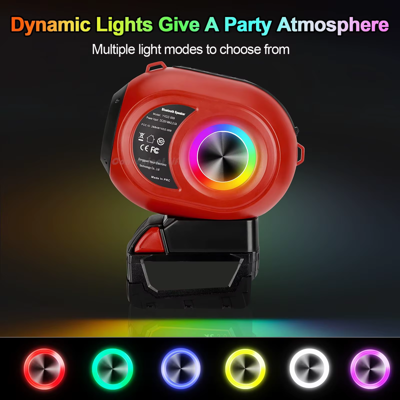 Wireless Bluetooth Speaker Compatible with Milwaukee 18V Battery TWS Paring BT5.