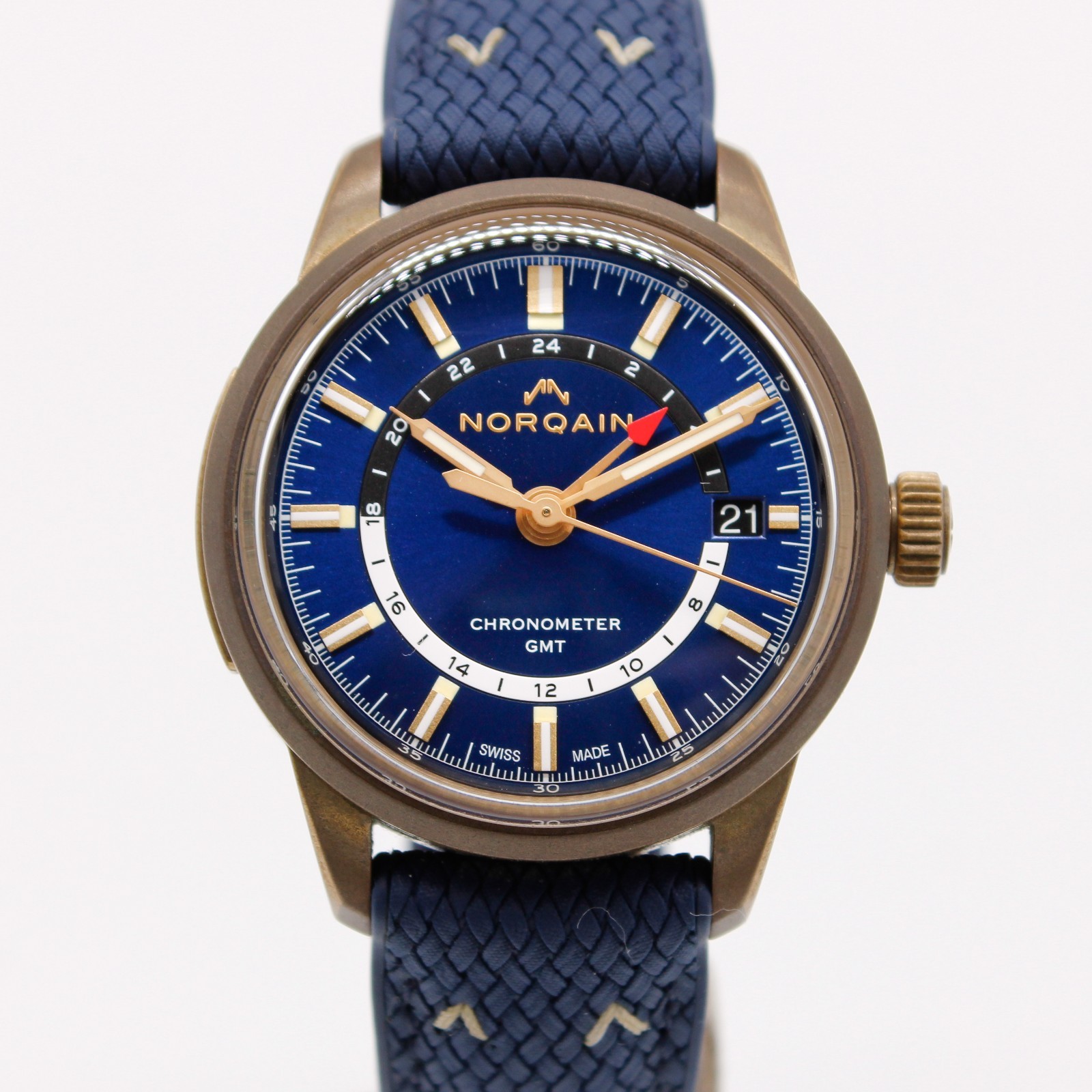 Norqain Freedom 60 GMT Bronze Blue Dial Perlon LIMITED 40mm