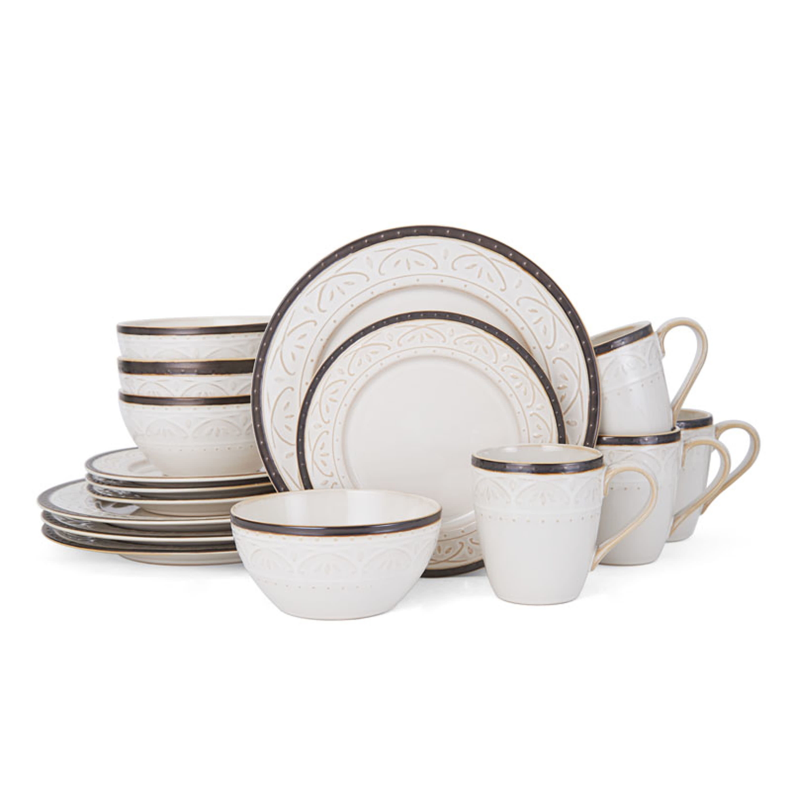 Pfaltzgraff&reg; Promenade Scroll 16-Piece Stoneware Dinnerware Set