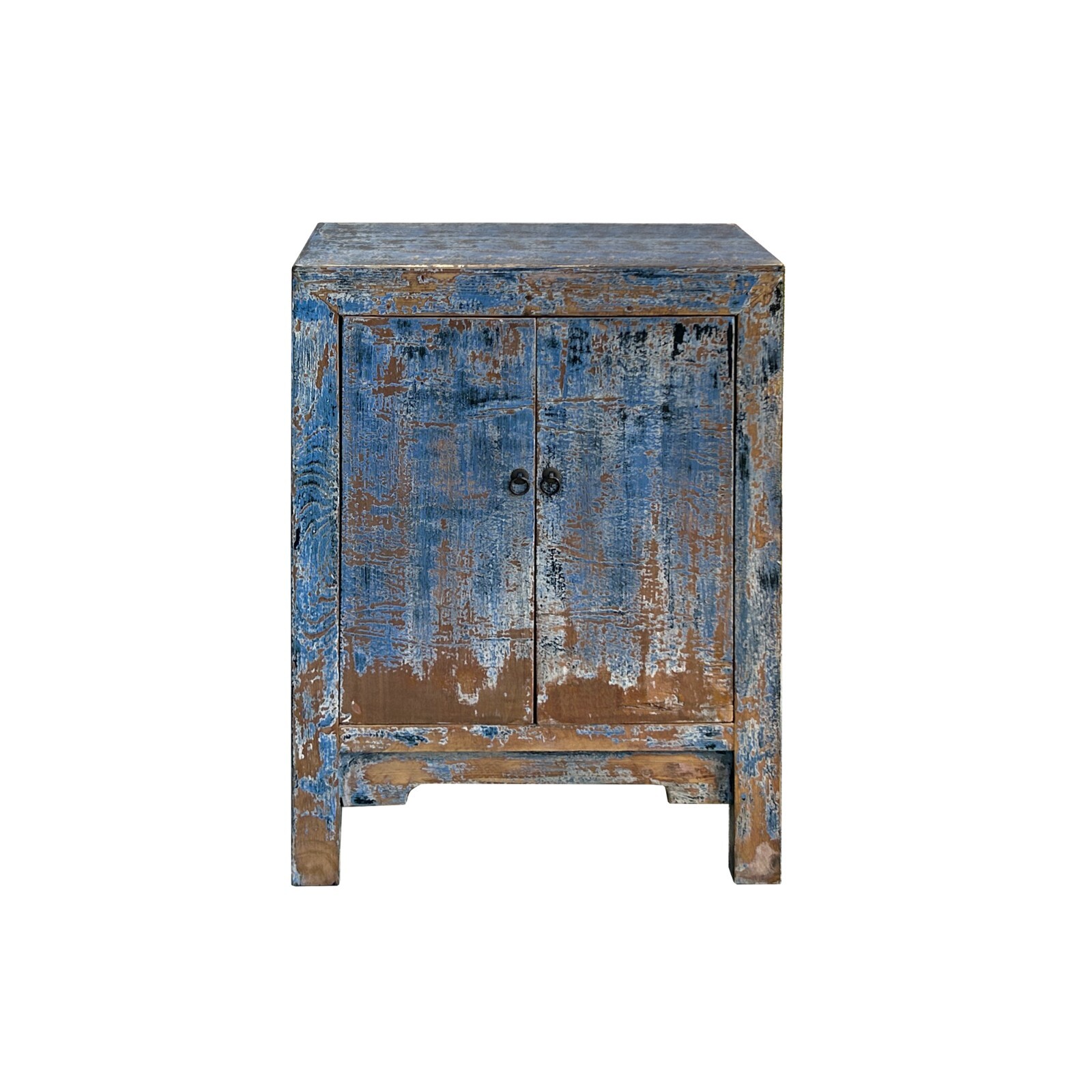 Distressed Bight Blue Mix Color 2 Doors End Table Nightstand Cabinet ws4576S Distressed Bight Blue Mix Color 2 Doors End Table Nightstand Cabinet ws4576S