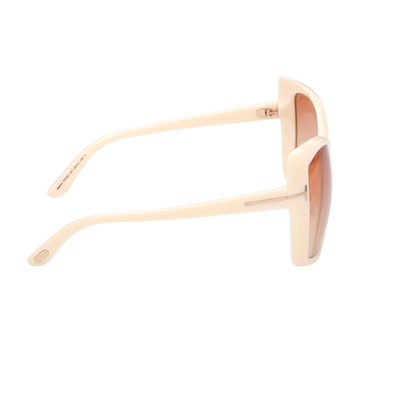 Pre-owned Tom Ford Sunglasses Women Ivory Gradient Rose Butterfly Ft0943 25t 63mm Jasmin In Brown