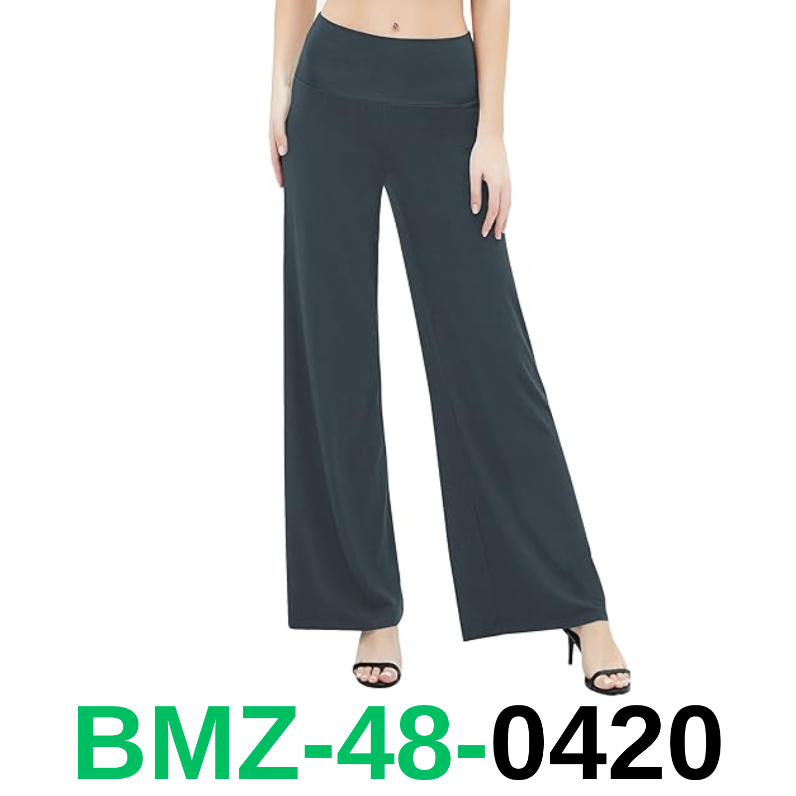 Urban CoCo Women's Dress Pants Solid Wide Leg Casual Sport Trousers, Slate, L