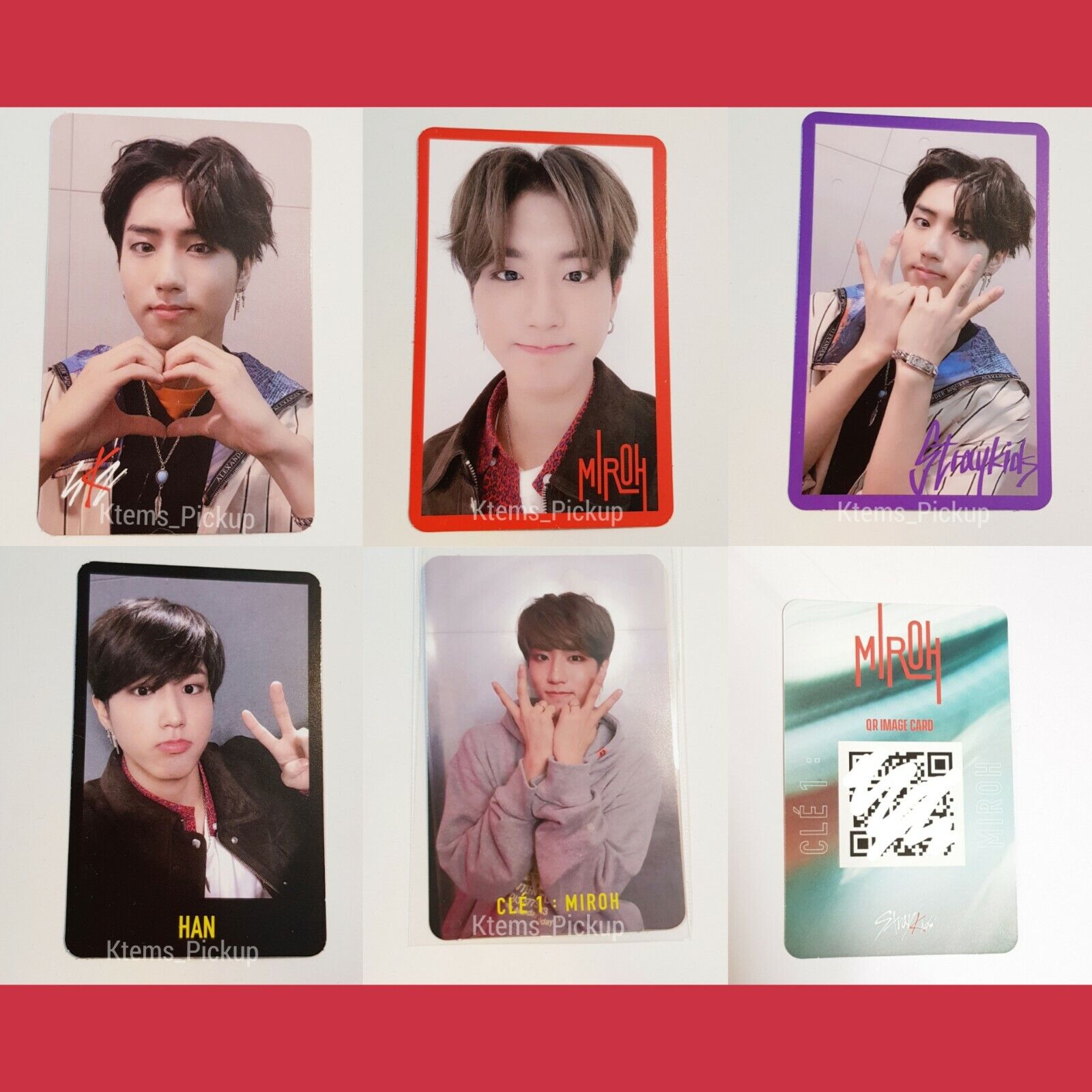 Stray Kids photocard album Cle Miroh Official Photo card Stray Kids photocard album Cle Miroh Official Photo card
