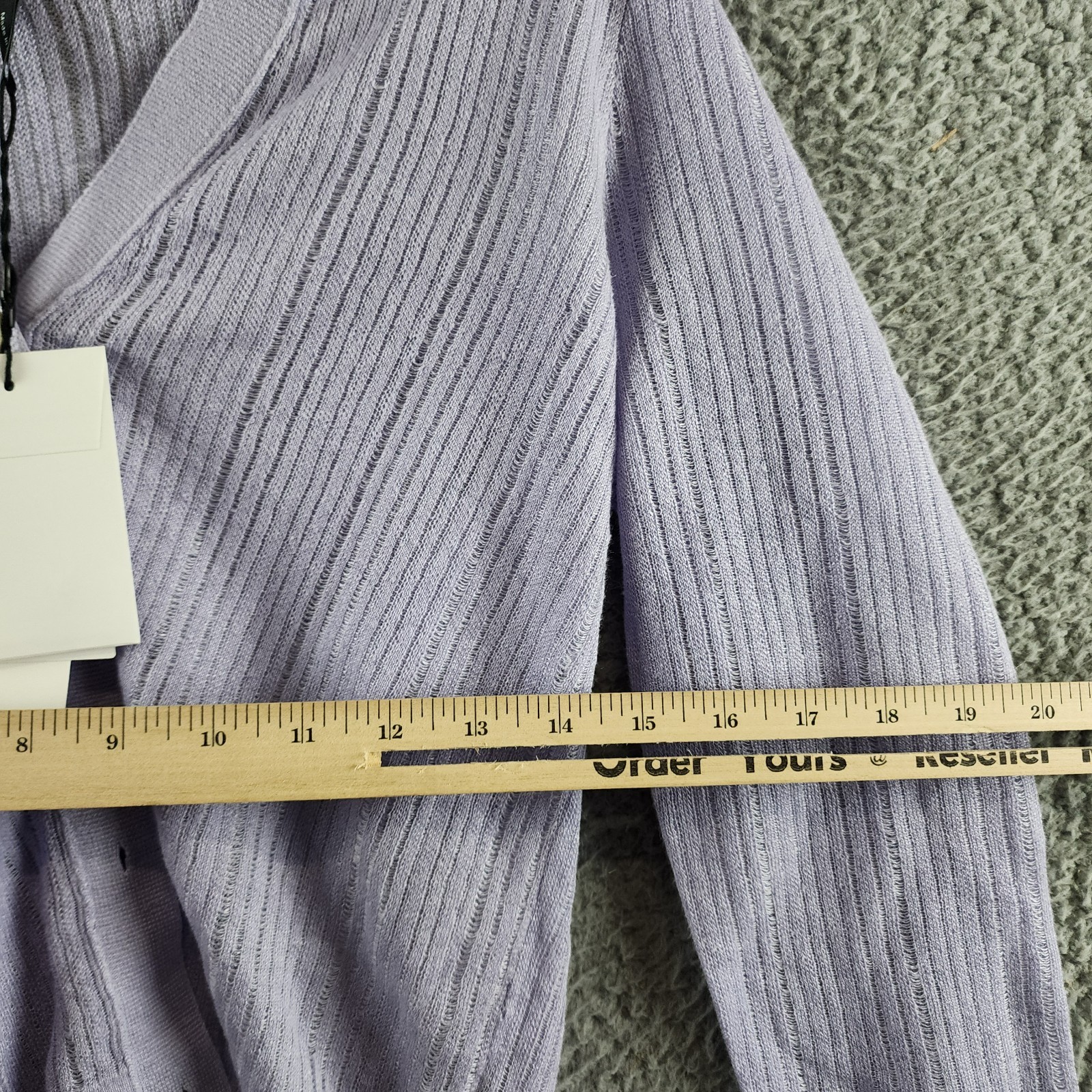 Theory Cropped Cardigan Women's P Soft Iris V-Neck Linen Blend Button Front L/S - Picture 8 of 14