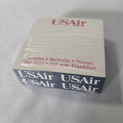 Vintage US Air Airline Advertising Desk Stik-On Note Pad Stack Promotion Sealed 