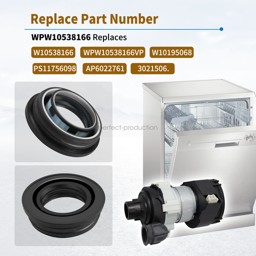 WPW10538166 Dishwasher Circulation Pump Inlet Grommet Fits Whirlpool W10538166