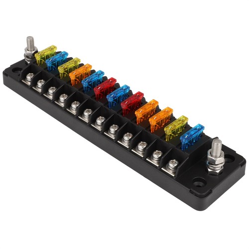 ?ATC/ATO 12 Way Blade Fuse Block Box Holder Universal Kit For Marine Car Truck