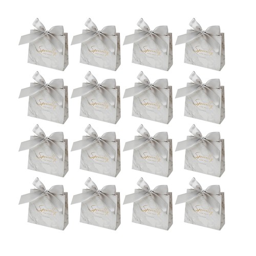 Es Party Favor Small Bags Treat Boxes Marble Grey