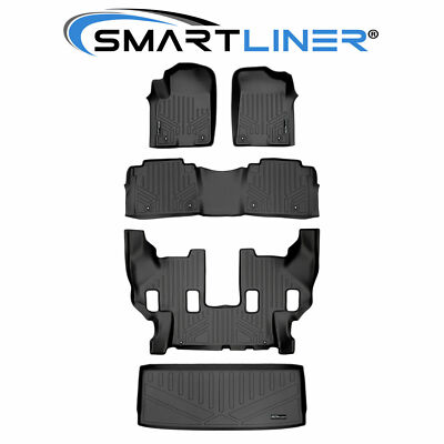 SMARTLINER Floor Mats 3 Rows &Cargo Liner 2017-2018 Nissan Armada/Infiniti QX80