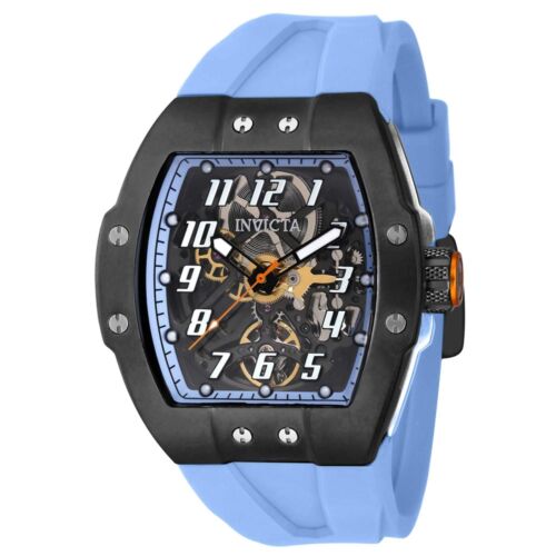 Pre-owned Invicta Men's Watch Jm Correa Automatic Black And Light Blue Dial Strap 43515