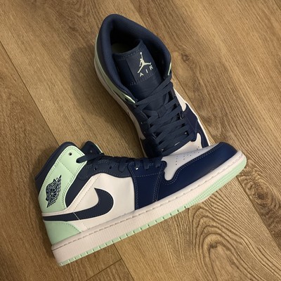 Nike Air Jordan 1 Mid Mystic Navy Mint 
