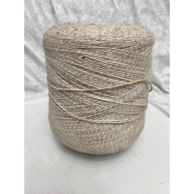 5 lb Cone Flax Viscose Verel Blend Yarn Natural Beige Heathered Weaving Spool