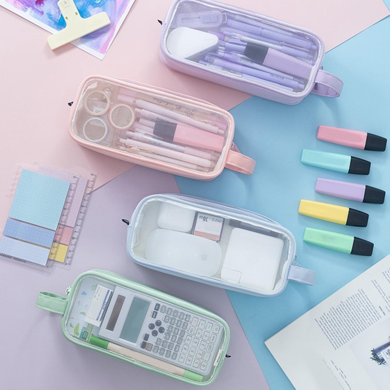 Case Pen Pouch Large Capacity Student Stationery Zippered Bag