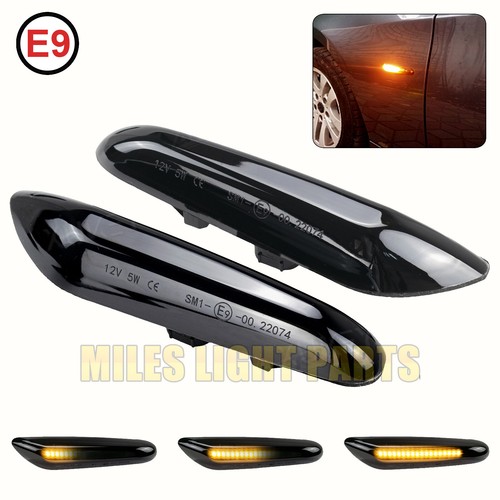 For BMW E60 E82 E83 E92 E90 E46 Smoke Led Side Marker Turn Signal Lights Dynamic