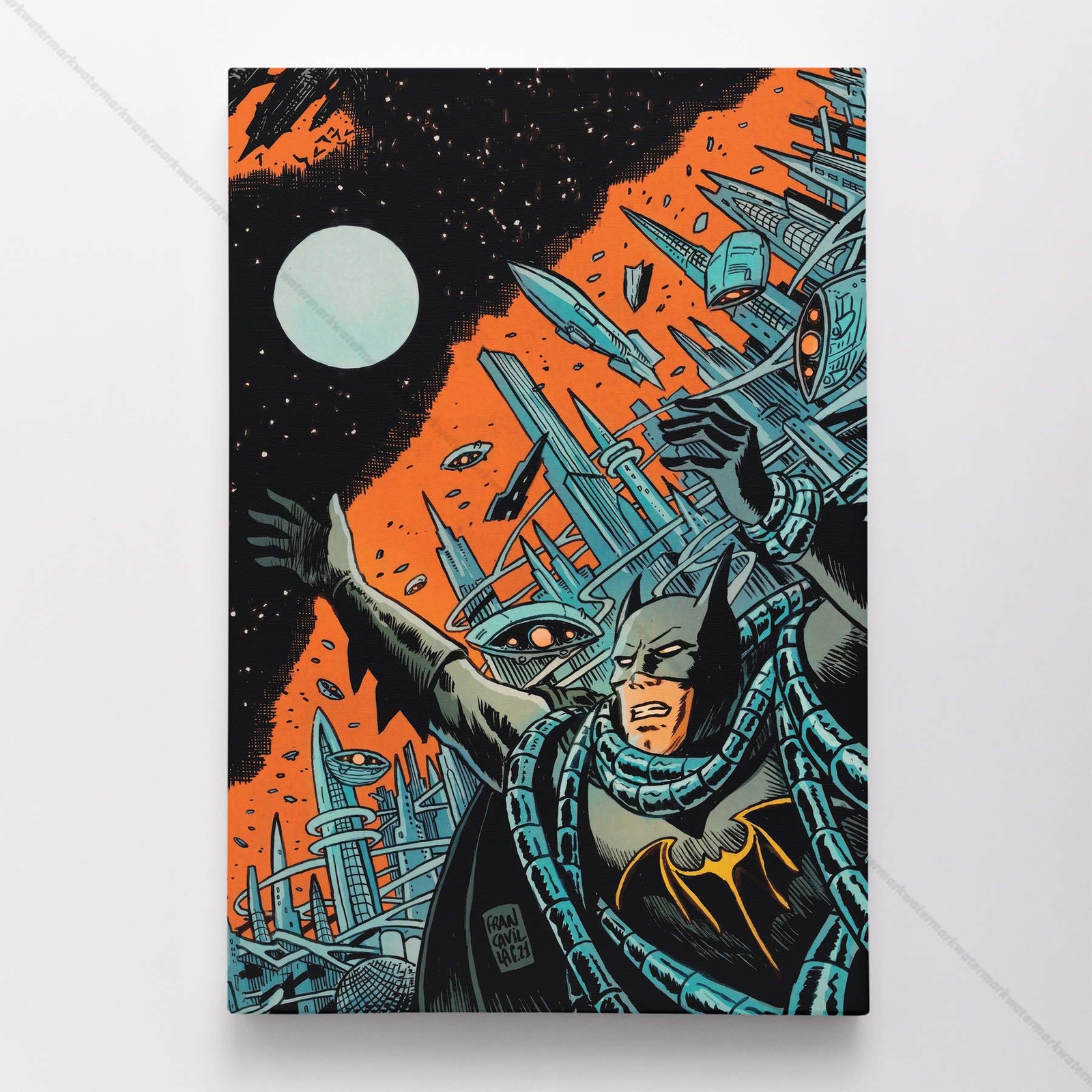 Batman Poster Canvas Dark Knight Comic Book Cover Art DC Print #58533