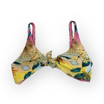 PQ SWIM Pilyq Oasis Reversible Drew Knot Bikini Top Size D