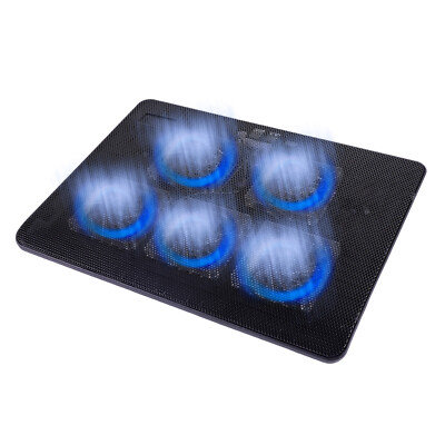 Laptop Cooling Pad with 1/5/6 Fan Notebook Cooler Stand Holder Dual USB 12''-17''