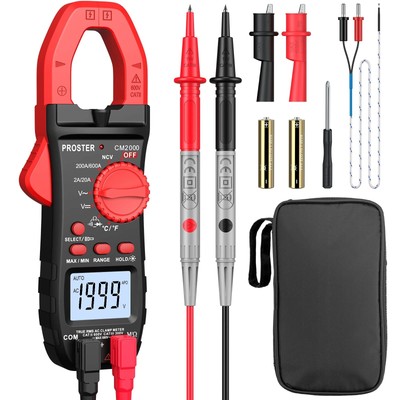 Proster Auto-ranging Clamp Meter TRMS Multimeter with NCV 60