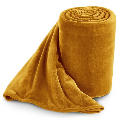 Large Faux Fur Fleece Blanket 400 Gsm Super Soft Reversible Warm Sofa Bed Throws