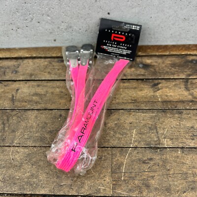NOS Vintage Paramount Toe Clip Straps Neon Pink Pair Schwinn MTB Road PDG 90s