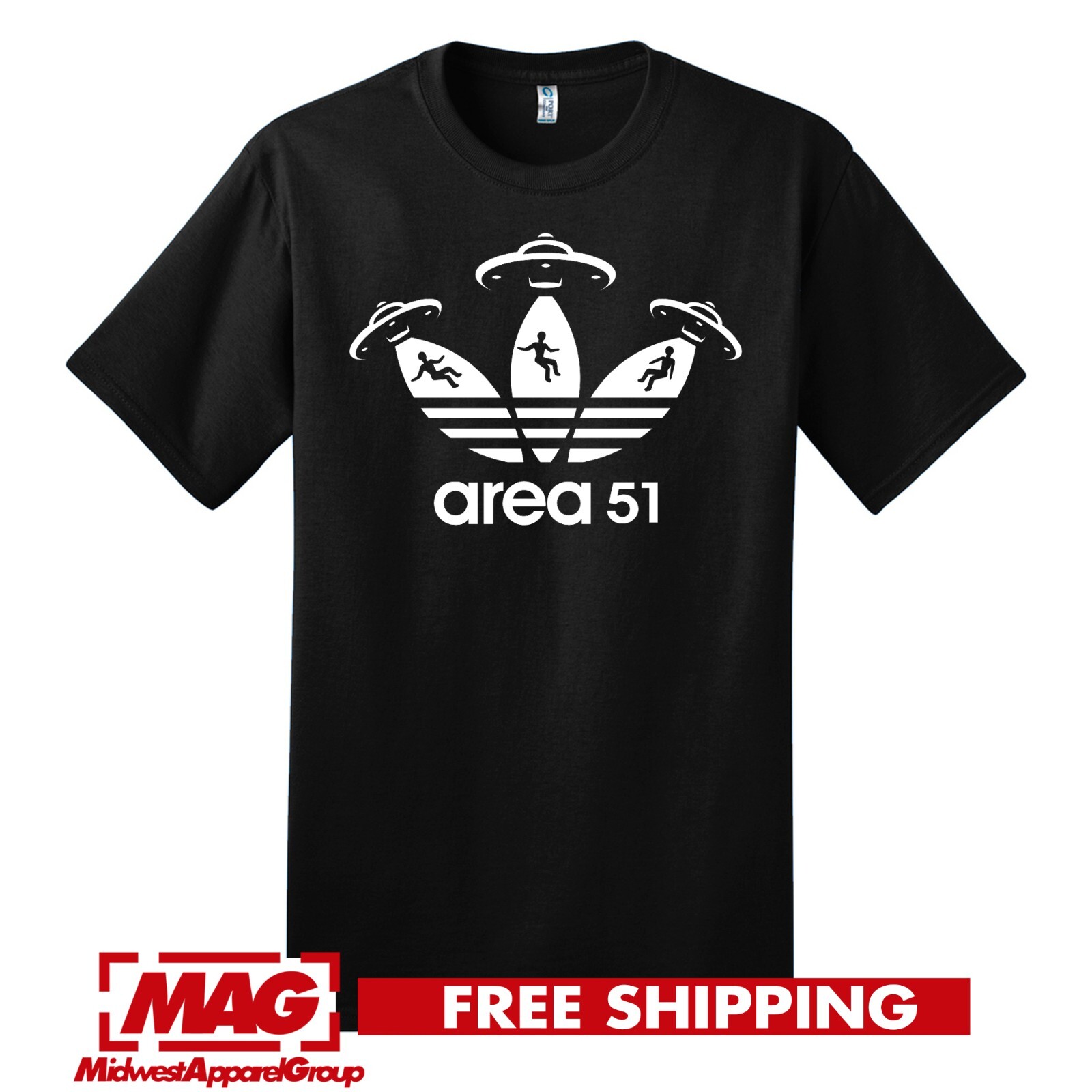 AREA 51 FUNNY PARODY BLACK T-SHIRT Adidas Themed Humor Shirt Tee Aliens  Ship | eBay