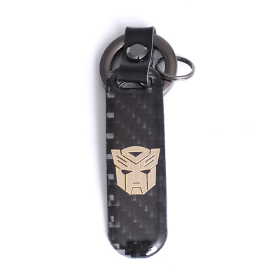 Black Carbon Fiber Transformers Autobots Key Ring chain Fob Keychain Universal