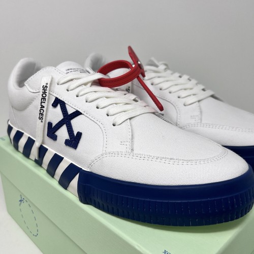 Pre-owned Off-white Vulcanized Men's Sneakers Size 46 Eu / 13 Us White Navy Blue