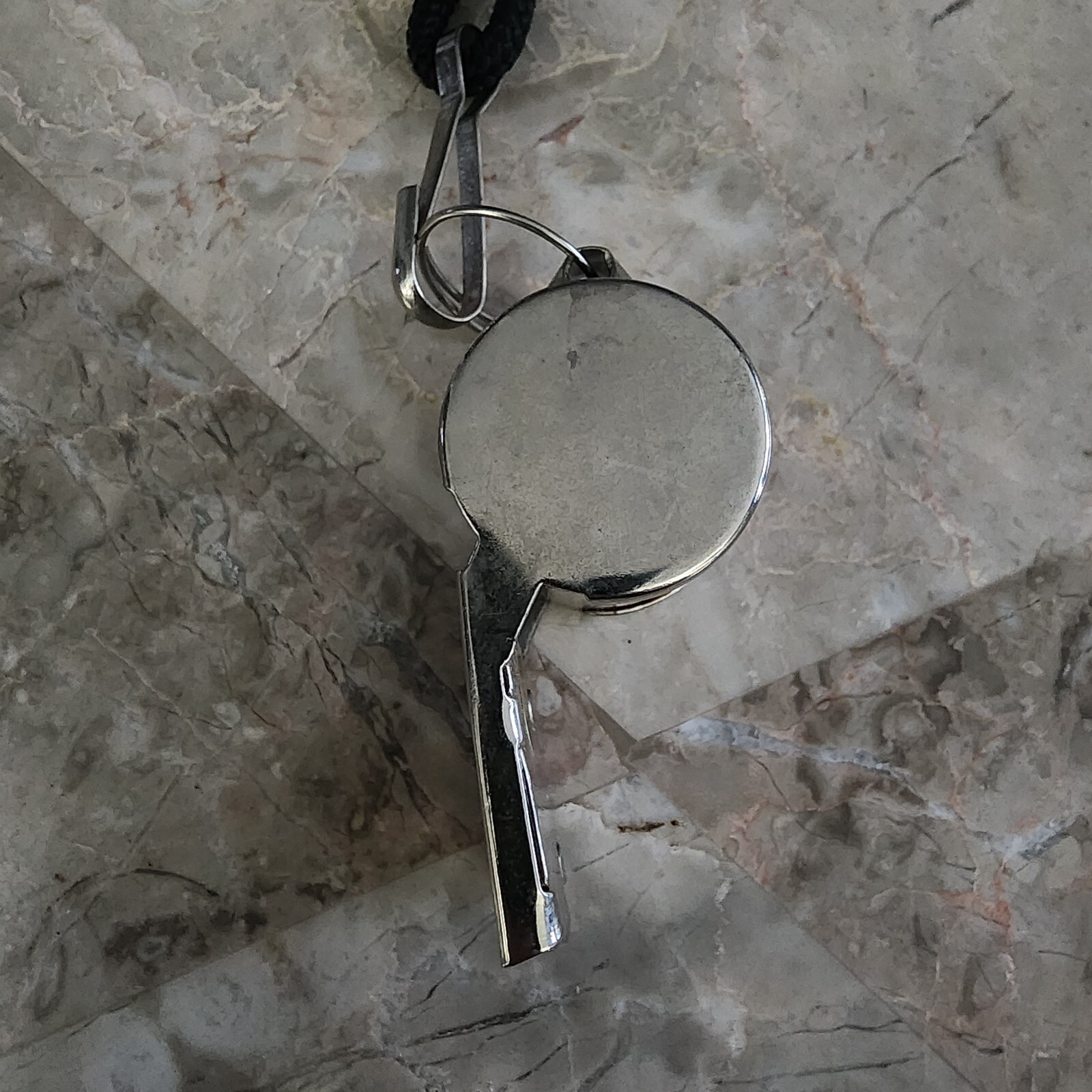 Chrome Coach Whistle with Cord Lanyard 