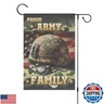 FLAGMEUP8386 Army Family Garden Flag - Patriotic Double Sided 12x18 Inch Military Home Decor with Camouflage and USA Flag Design, All-Weather Polyester for Veterans, Memorial Day and 4th of July