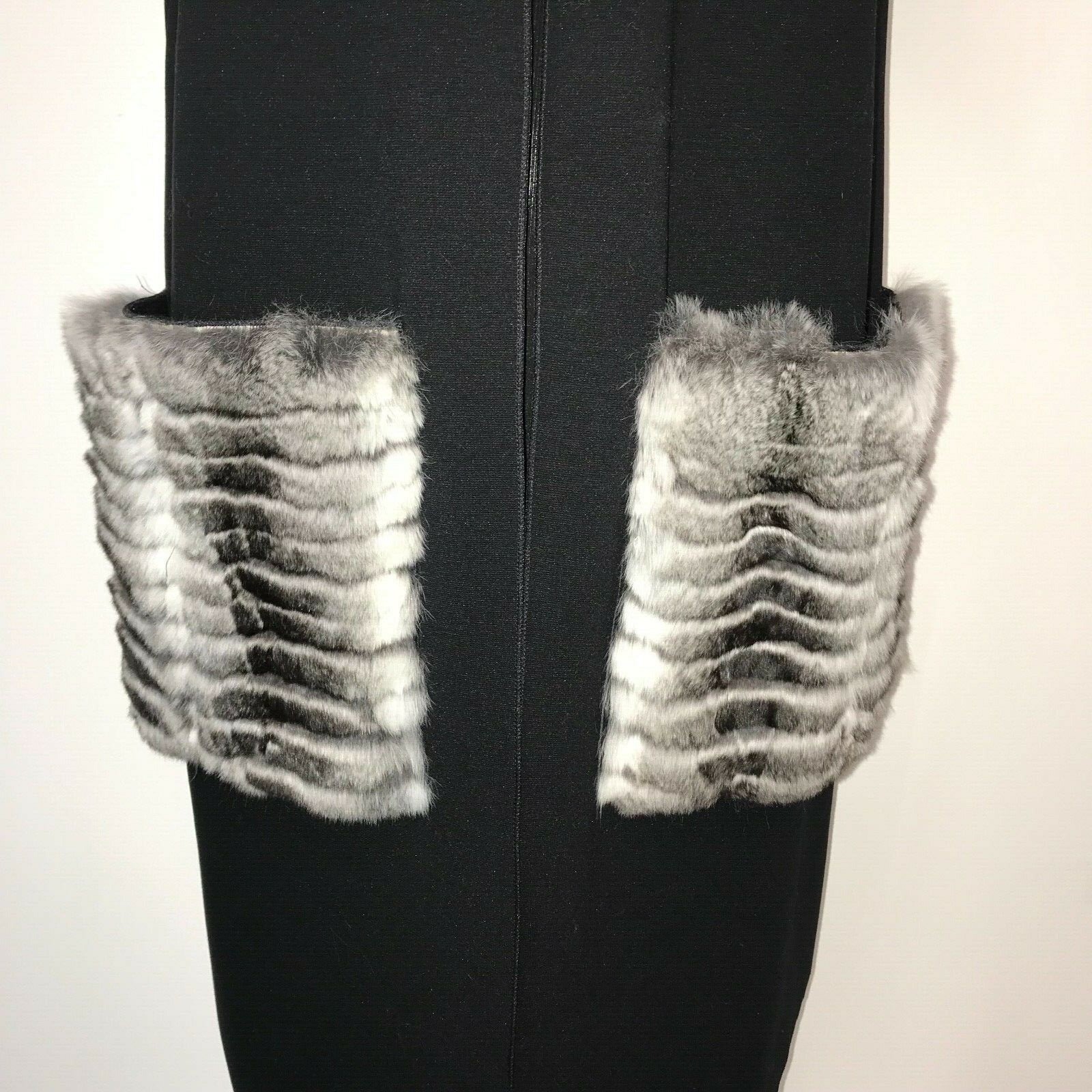 Pre-owned Luxor Leathers And Furs Exclusive Genuin Chinchilla Asymmetric Fur Vest Natural Luxor Leathers & Furs In Beige
