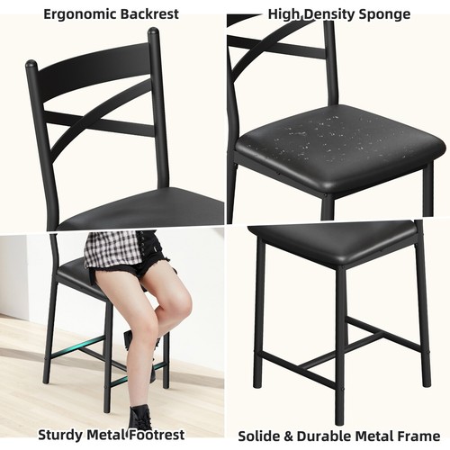 Dining Set Storage Shelves Table and 2 Height Chairs Bar Stools Kitchen Counter