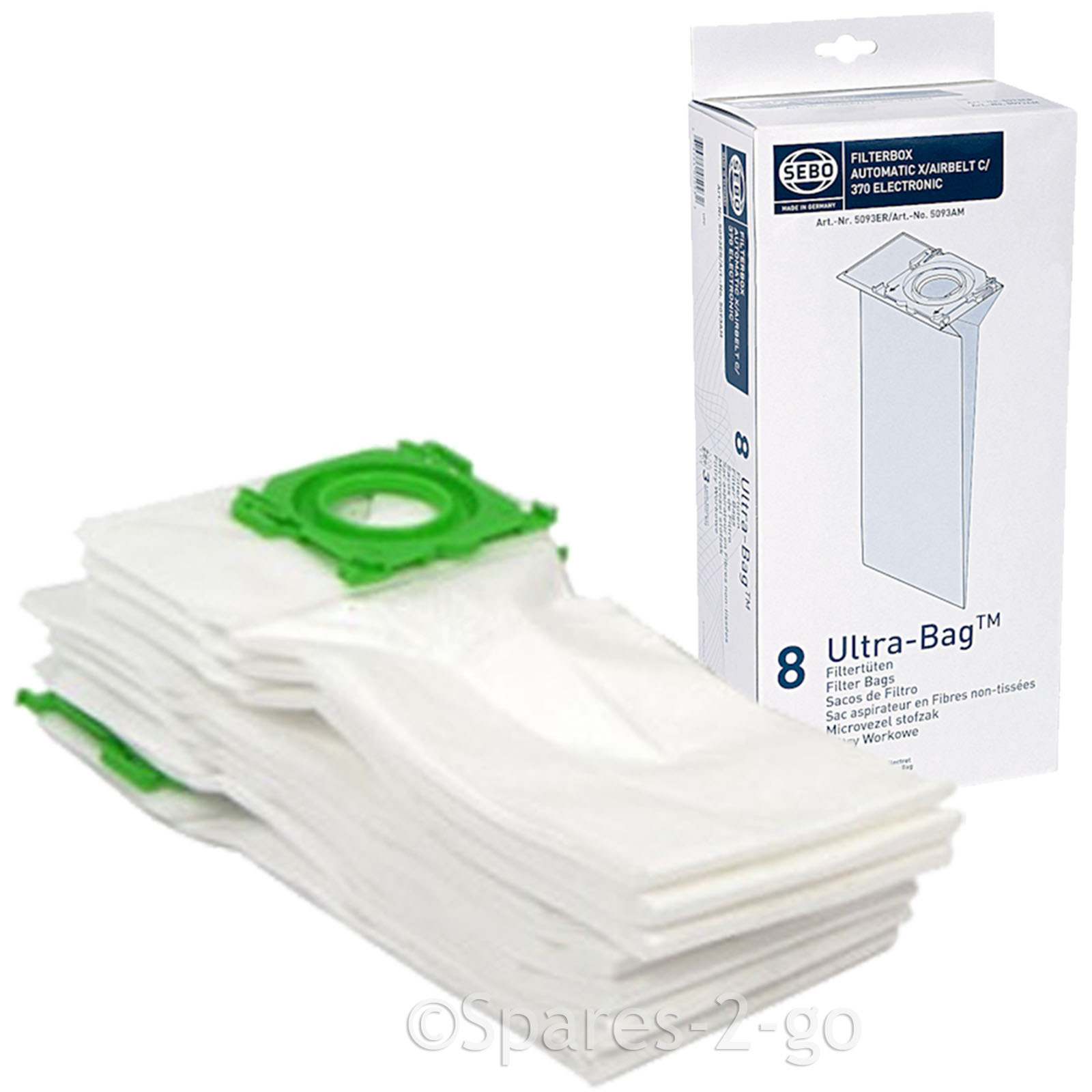 SEBO Genuine Upright Vacuum Cleaner Bags X1 X2 X3 X4 X5 Extra Pet XP2