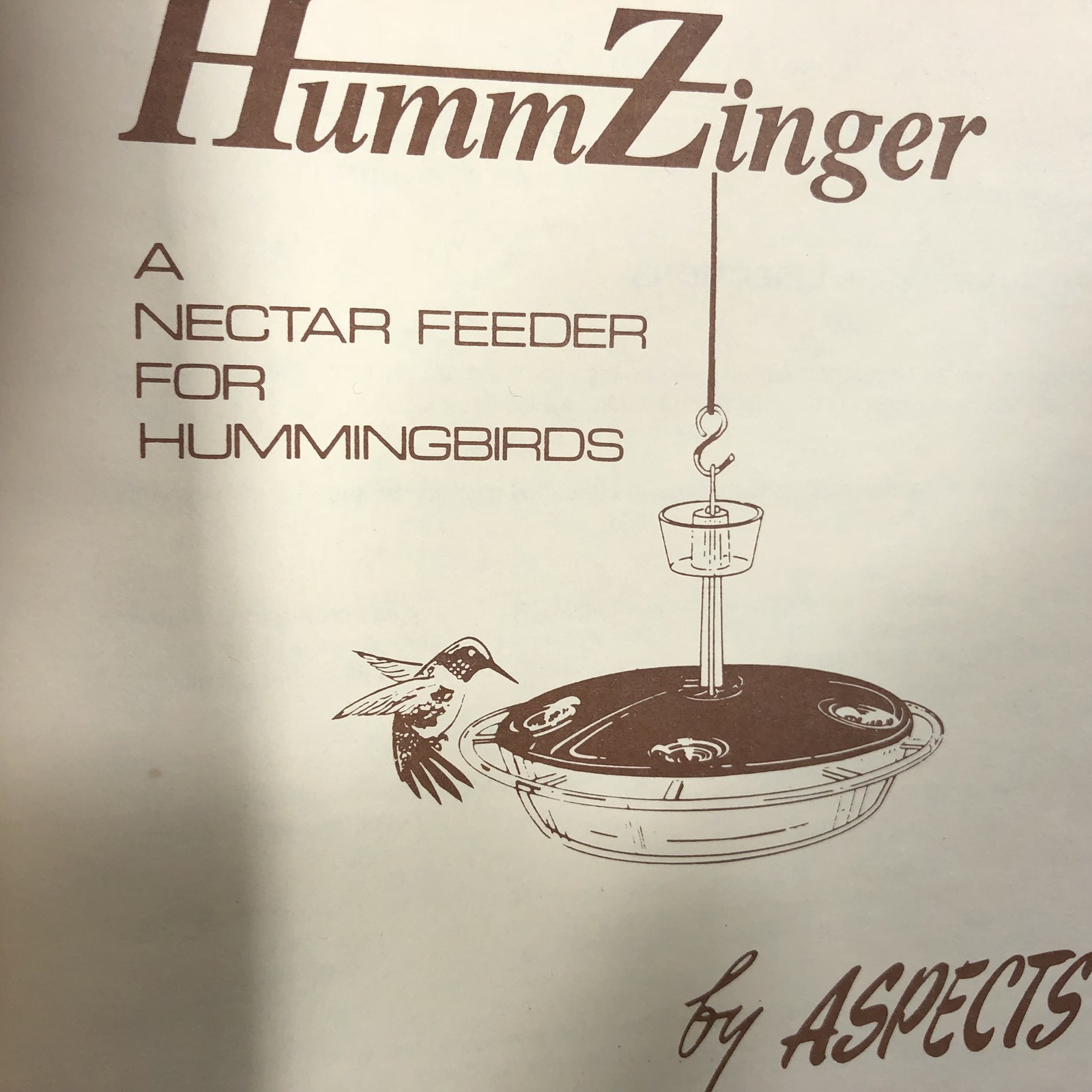 Vtg Aspects Hummzinger 073 Hummingbird Nectar Feeder 12 oz 4 ports Hang Post Box