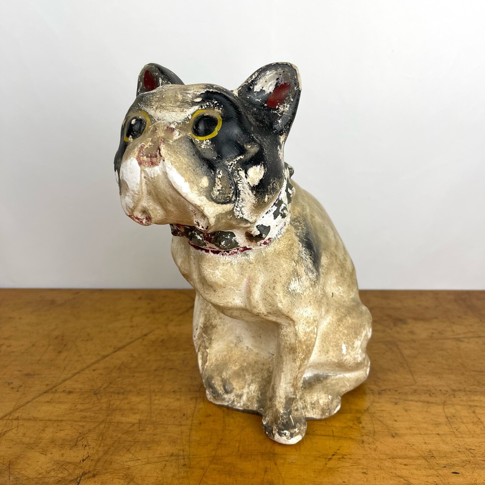 Vtg Plaster Chalkware Boston Terrier French Bulldog Dog Vtg Plaster Chalkware Boston Terrier French Bulldog Dog