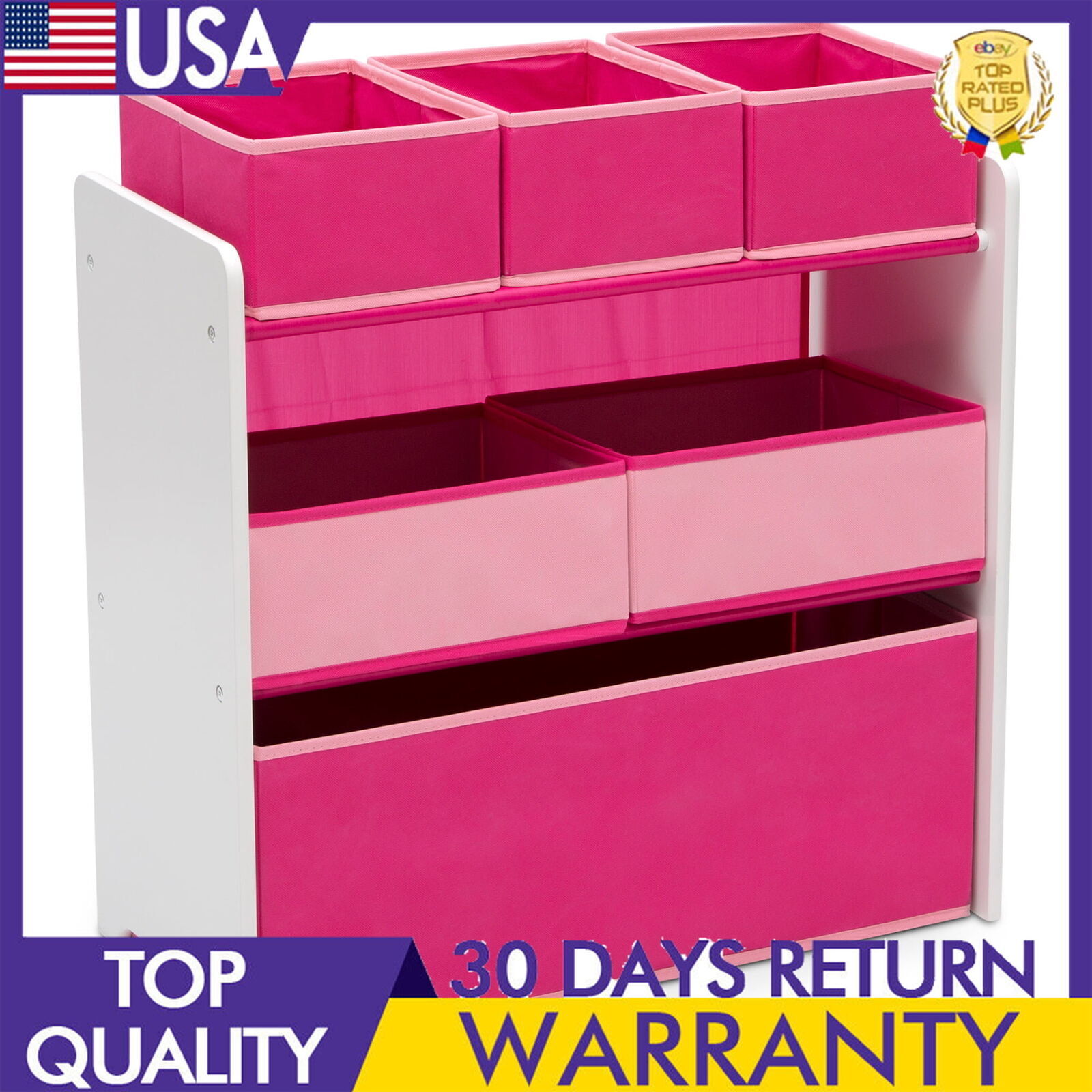 6-Bin Store Toy Organizer Large Capacity Book Games Bedroom 