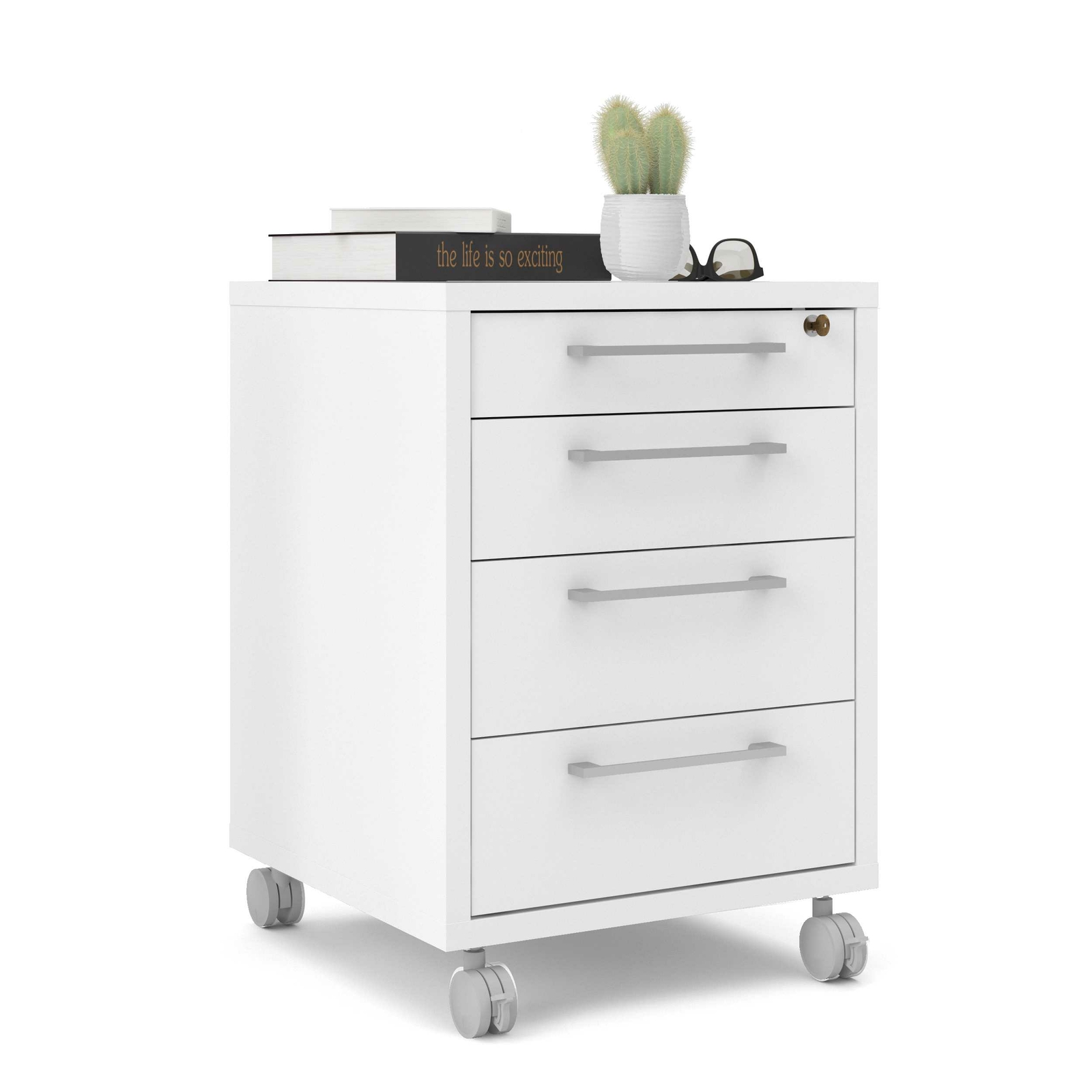 Tvilum Prima Under Desk File Cabinet Locking Drawer White Finish Ebay