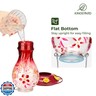 Kingsyard Hummingbird Feeder for Outdoors, Glass 26 oz Leak Proof Feeder with Ant Moat and 6 Ports, Hanging Bird Feeder for Garden Decor, Red