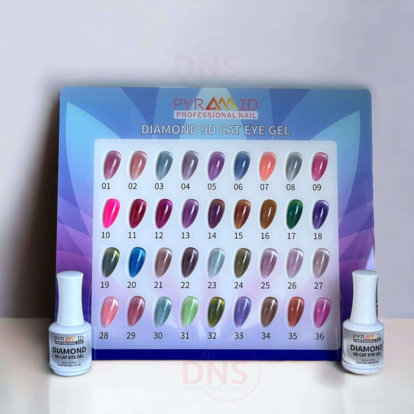 Pyramid Gel, DIAMOND 9D Cat Eye Collection, 0.5oz, Color List Note, 000 Pyramid Gel, DIAMOND 9D Cat Eye Collection, 0.5oz, Color List Note, 000