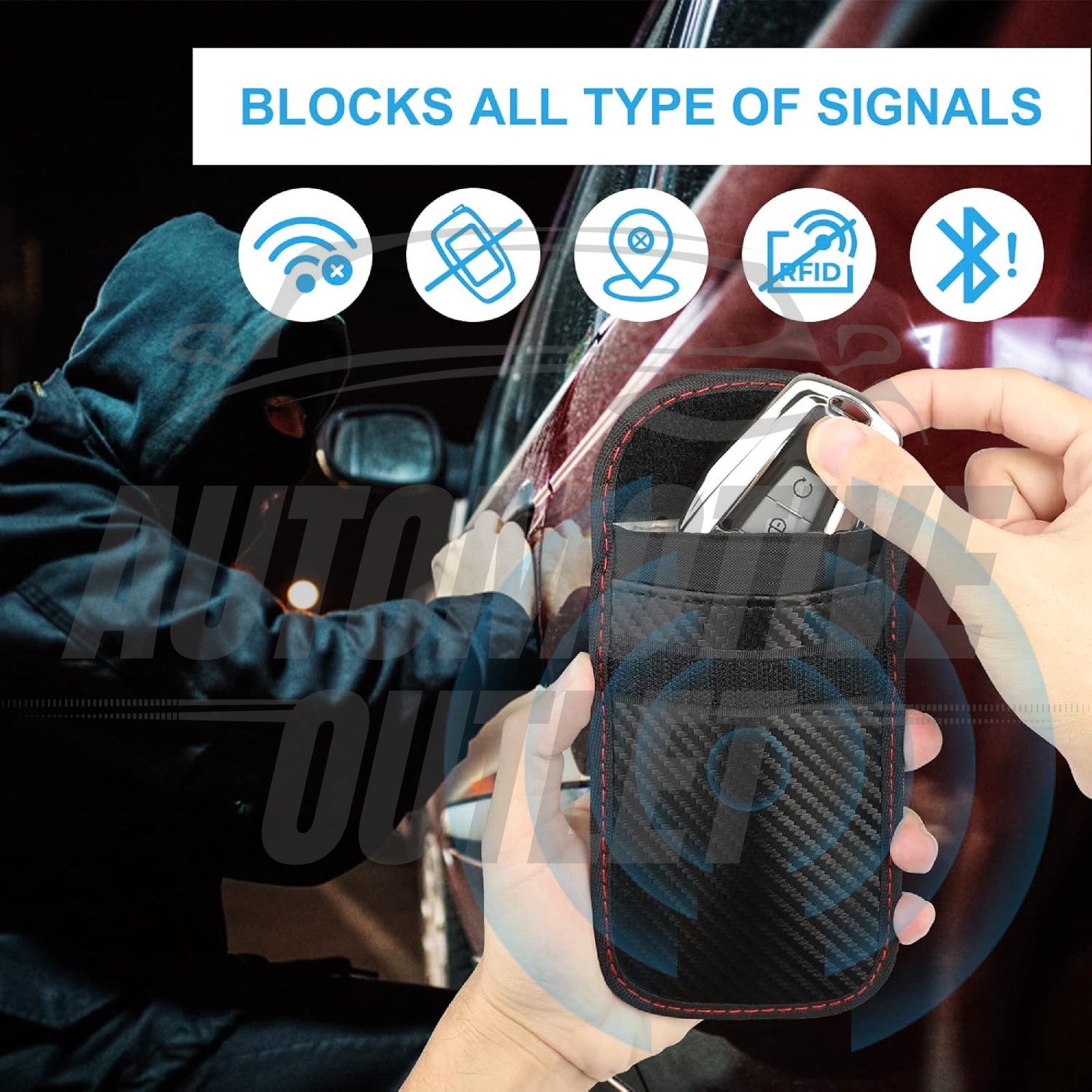6x SIGNAL BLOCKER RFID BLOCKING FARADAY POUCH KEY PROTECTOR FOR FORD KEYLESS 11