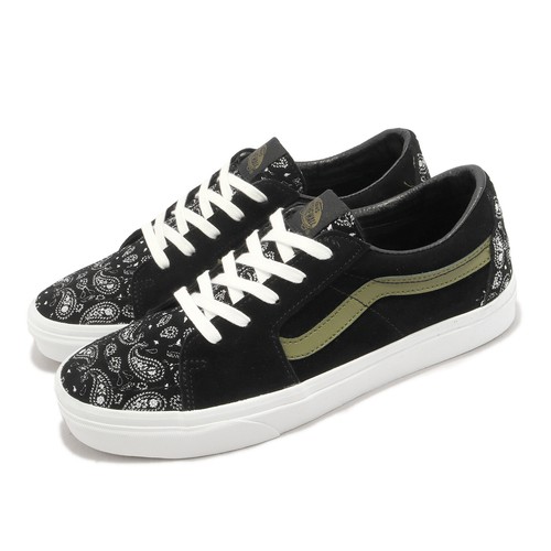 Vans Sk8-Low Paisley Suede Black Green Men Unisex Casual Lifestyle VN0A5KXDBLK