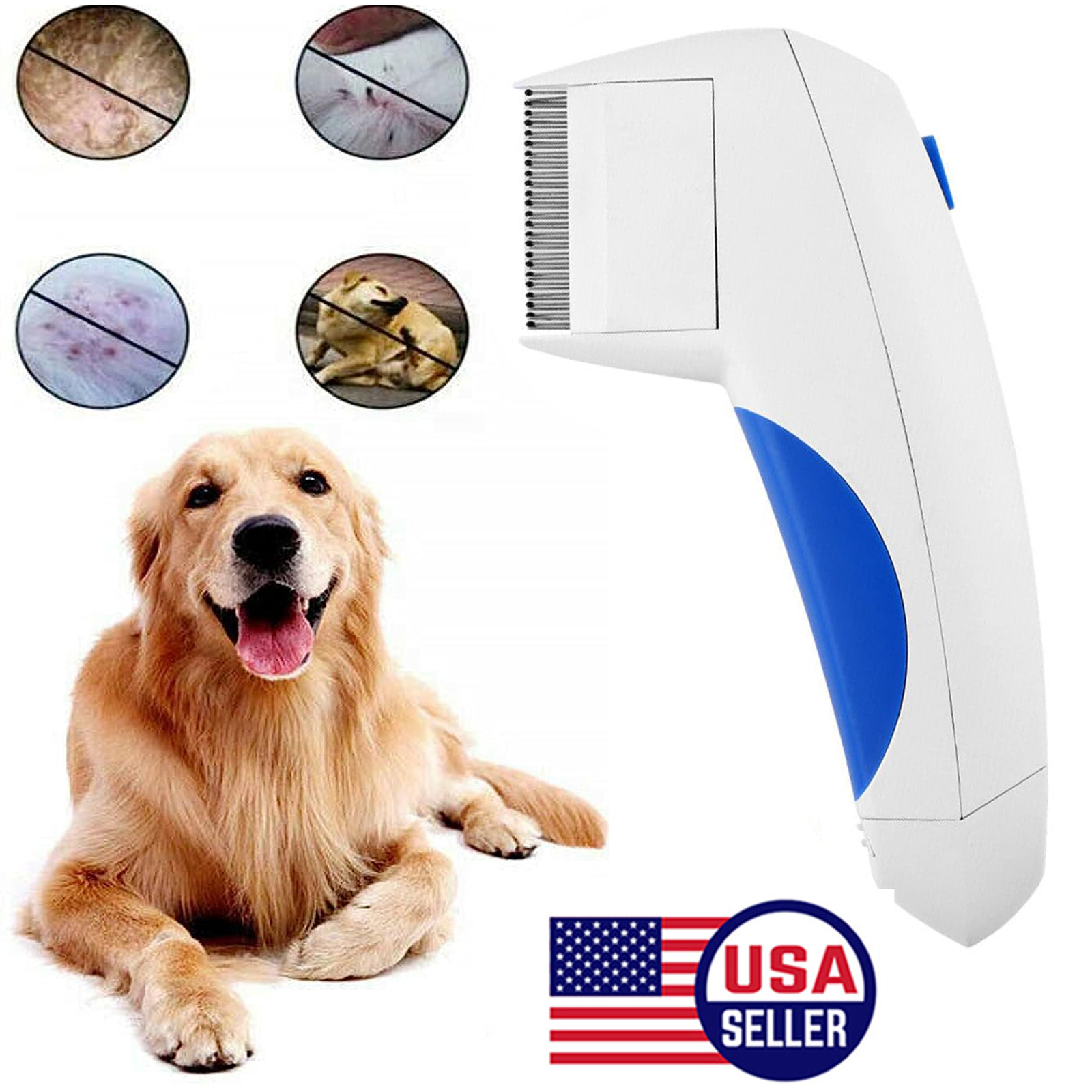 Electric Flea Zapper Lice Remover Hair Pet Comb Brush Pet Ca