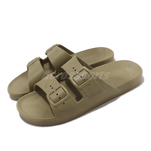 

Freedom Moses Two Band Slide Khaki Мужские повседневные сандалии унисекс Тапочки FMKHK, Two Band Slide