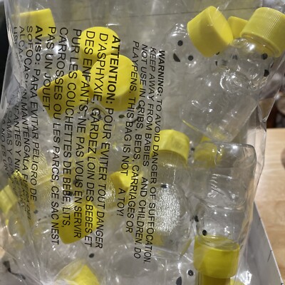 24 Pack  2 oz Yellow. Honey Bear Plastic Squeeze Bottle Jar Screw Cap Small 2.75