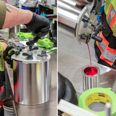 Paint Can Mixing Lid & Pouring Spout, 1 Gallon Size, Stirring Mix Blade, Storing