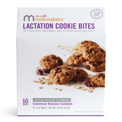 Munchkin  Milkmakers  Lactation Cookie Bites, Oatmeal Raisin, Contains Fenugreek