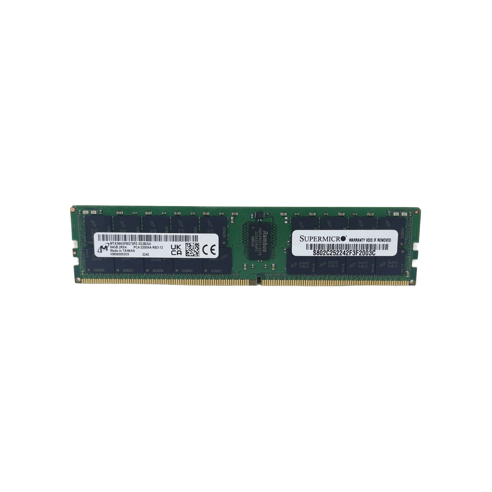 Micron DDR4-3200 64GB(32GB×2) 動作品 Micron 64GB 3200MHz DDR4 2RX4 PC4-3200 ECC Registered Memory DIMM