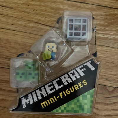 Minecraft Mini Figures Series 4 Obsidian 3-Pack Loose No Card Steve Slime Cubes