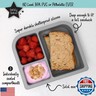 PrimaStella Unbreakable Silicone Lunch Box for Kids and Adults - Leak Proof Divided Bento Box (Stone)