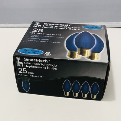 Smart-Tech Christmas C9 Blue Lights  1 in Box With 25 Incandescent lights/bulbs