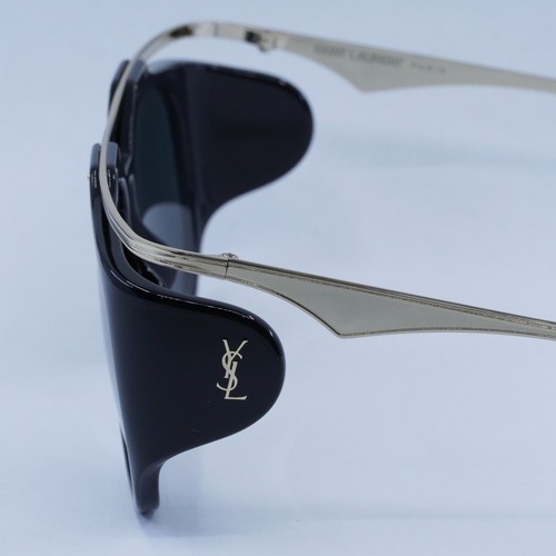 Pre-owned Saint Laurent Slm137 Amelia 001 Gold/black/black 55-14-135 Sunglasses Aut...